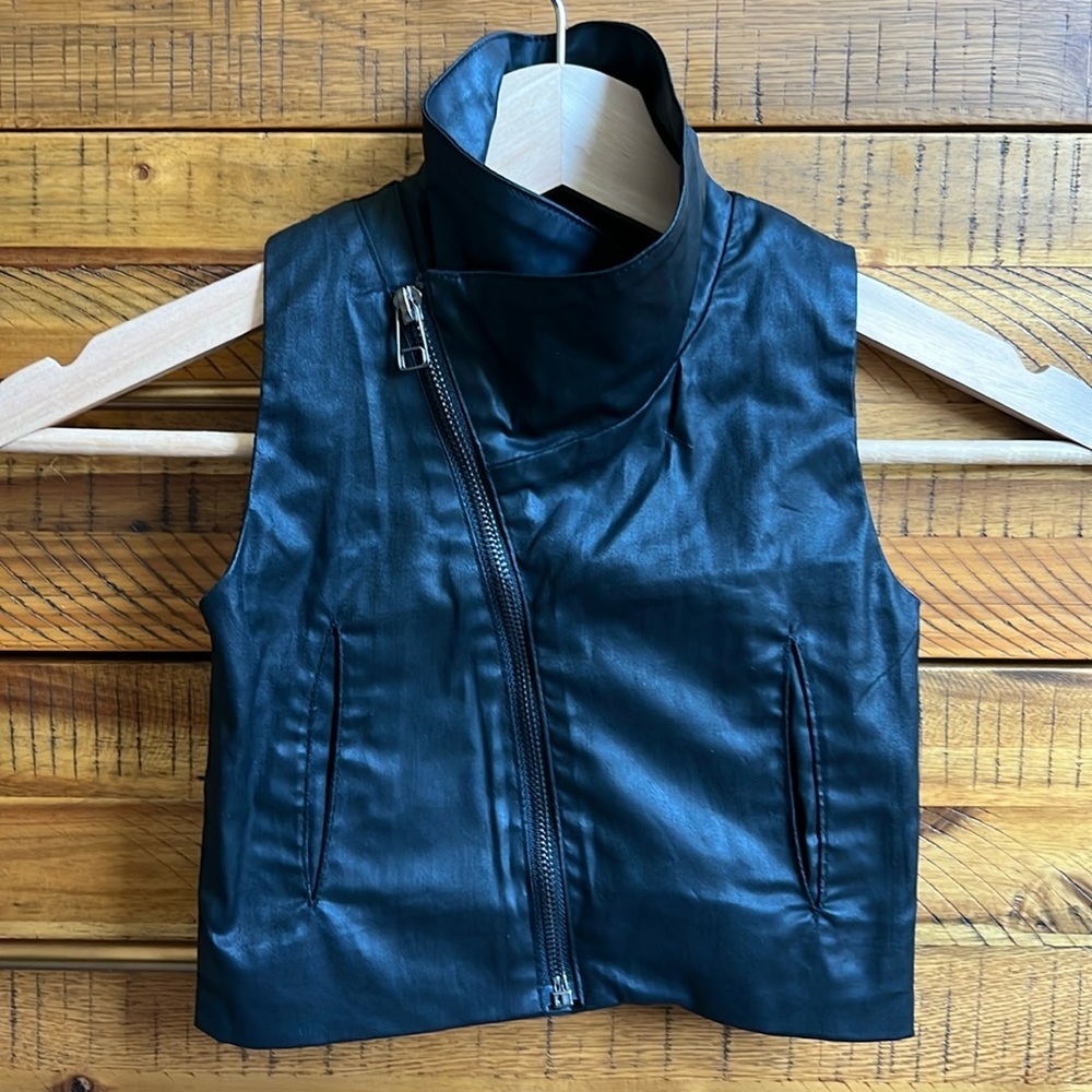 NUNUNU Unisex Baby Black Wax Vest